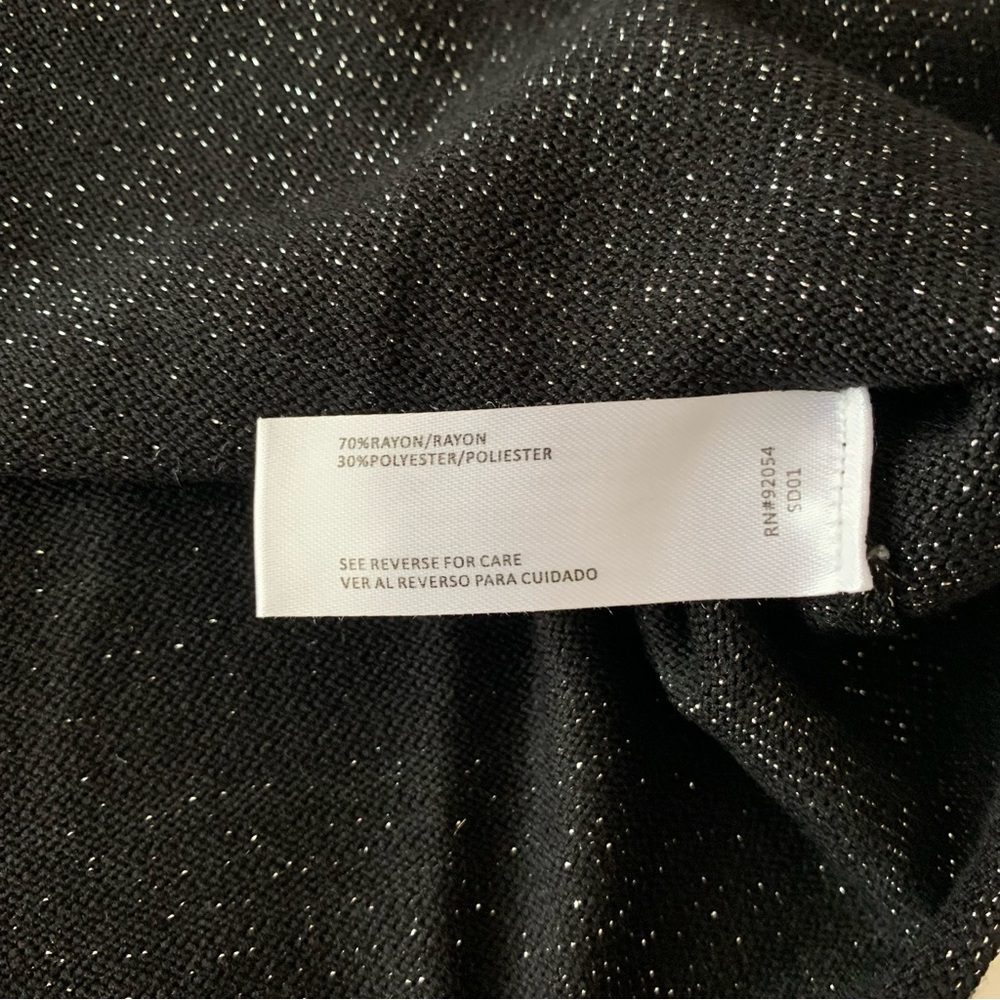 BYdesign puff sleeve tinsel sparkle shirt black size medium - Picture 4 of 6